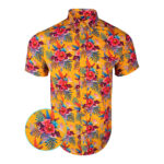 Hibiscus Orange Button Down Shirt Tactical Tropical Print Shirt Top Christmas Gifts For Men – Moonbestprint