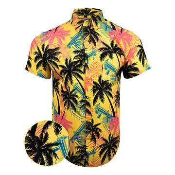 High Crown Yellow Button Down Shirt Tactical Aloha Shirt Gifts For Brother – Moonbestprint