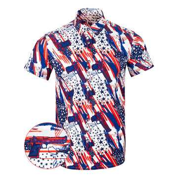 Eagles And Deagles Button Down Shirt Pearl Snaps Clothing Gun Print Hawaiian Shirt Dad Gifts – Moonbestprint