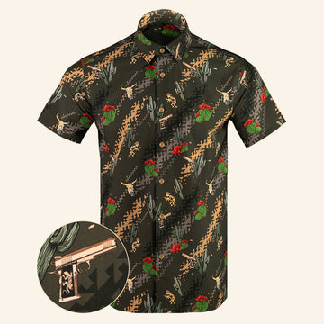 Southwest Steel Button Down Shirt Tactical Hawaiian Shirt Gifts For Father In Law – Moonbestprint