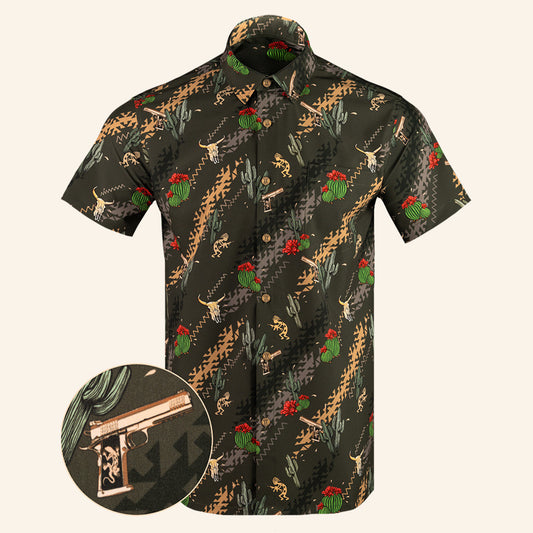 Southwest Steel Button Down Shirt Tactical Hawaiian Shirt Gifts For Father In Law – Moonbestprint