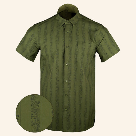 Subtle Series OD Green Button Down Shirt Gun Print Hawaiian Shirt Present For Dad – Moonbestprint