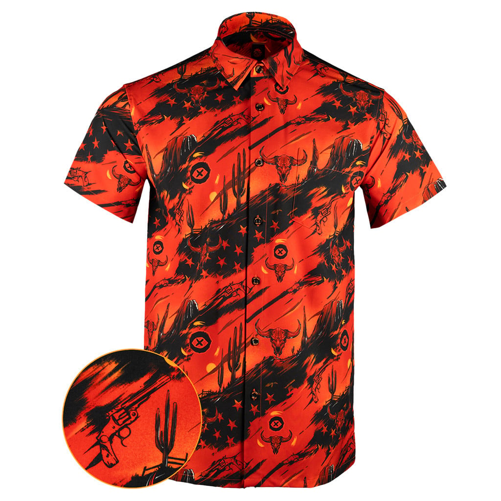 The Dead Eye Button Down Shirt Gun Print Hawaiian Shirt Gifts For Father In Law – Moonbestprint