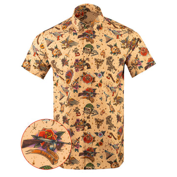 The Jerry Button Down Shirt Gun Print Hawaiian Shirt Present For Husband – Moonbestprint