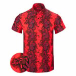 Tropic Aloha Red Button Down Shirt Outdoor Hawaiian Tactical Shirt Gifts For Gun Lovers – Moonbestprint