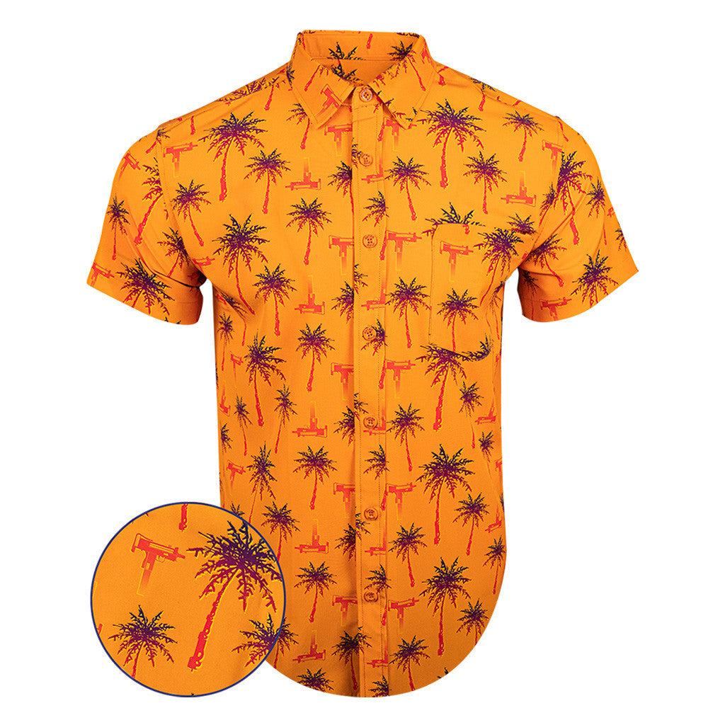 Trigger Happy Sunset Button Down Shirt Outdoor Hawaiian Tactical Shirt Gifts For Son In Law – Moonbestprint