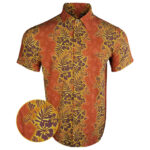 Tropic Aloha Burnt Orange Button Down Shirt Outdoor Hawaiian Tactical Shirt Gifts For Brother – Moonbestprint