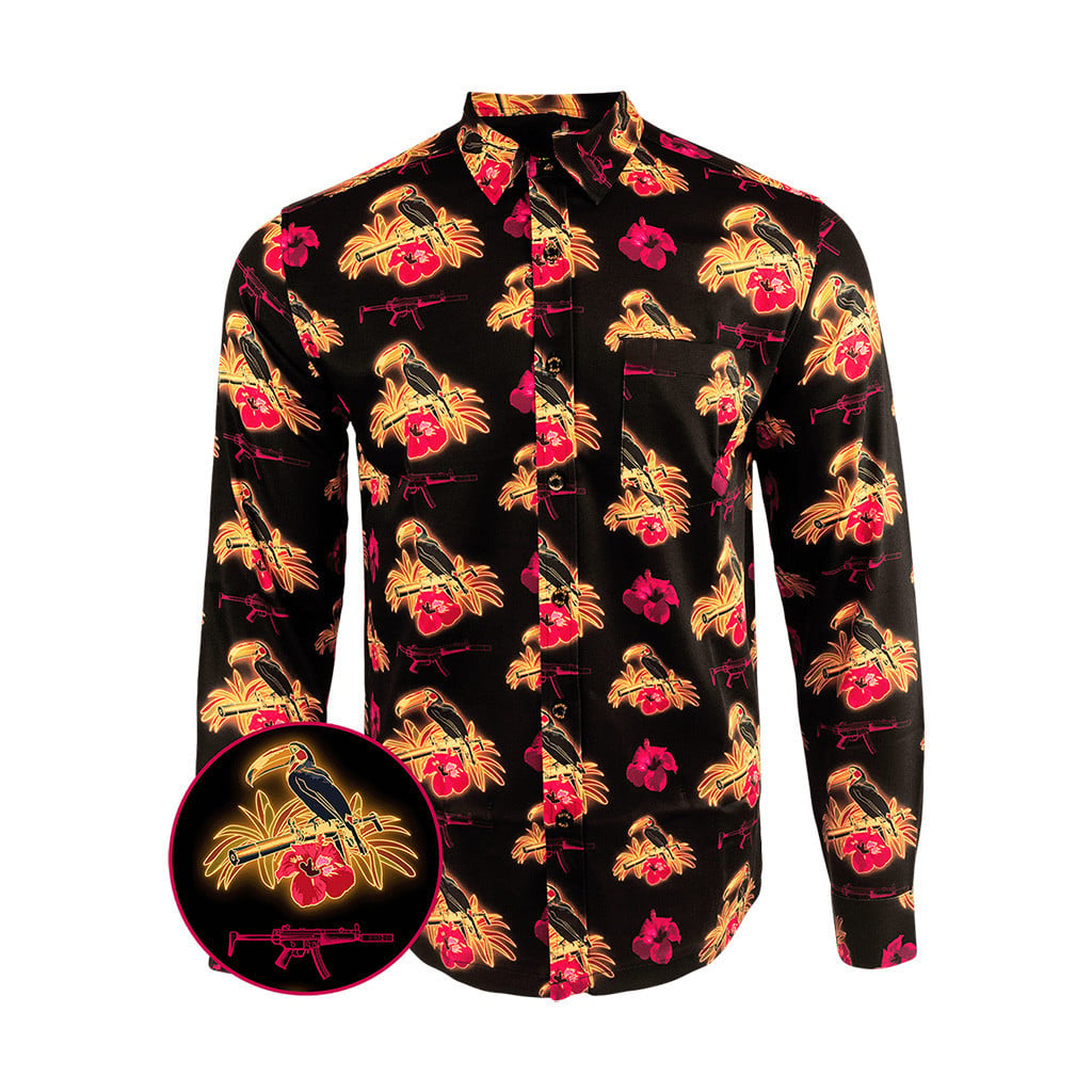 Cans and Toucans Long Sleeve Button Down Shirt Deadair Silencers x Retro Rifle Collab Shirt – Moonbestprint