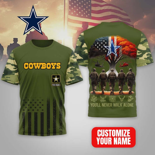 Dallas Cowboys | Premium NFL Never Walk Alone Veteran Shirt MM Moonbestprint