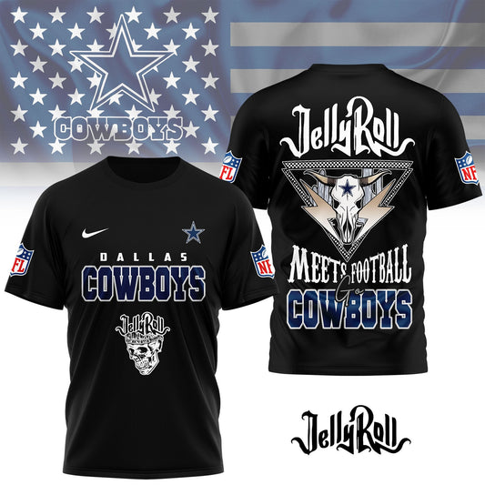 Dallas Cowboys | Premium NFL Jelly Roll Fan 3D Shirt NY Moonbestprint