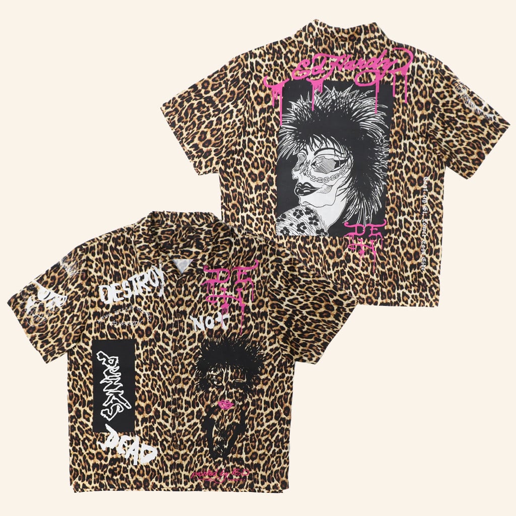 Ed Hardy Merch Punk Leopard Hawaiian Shirt Ed Hardy Shirt Christmas Gifts For Son - WearandDecor – Moonbestprint