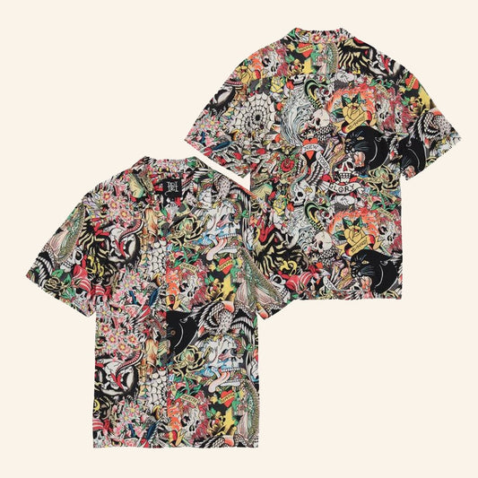 Ed Hardy Merch Tattoo Collage Hawaiian Shirt Ed Hardy Shirt Xmas Gifts For Him - WearandDecor – Moonbestprint