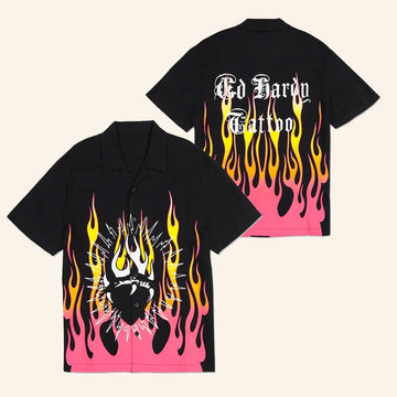Ed Hardy Merch Fire Heart Hawaiian Shirt Ed Hardy Shirt Gifts For Husband - WearandDecor – Moonbestprint