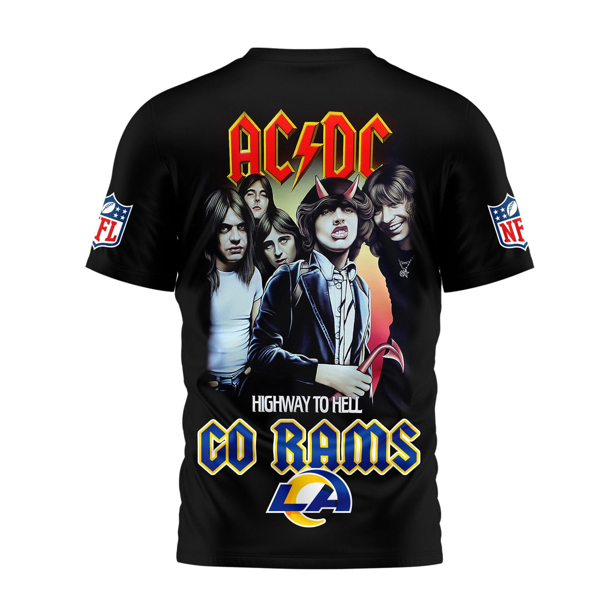 Los Angeles Rams | Premium NFL AC DC High Way To Hell 3D Shirt Moonbestprint