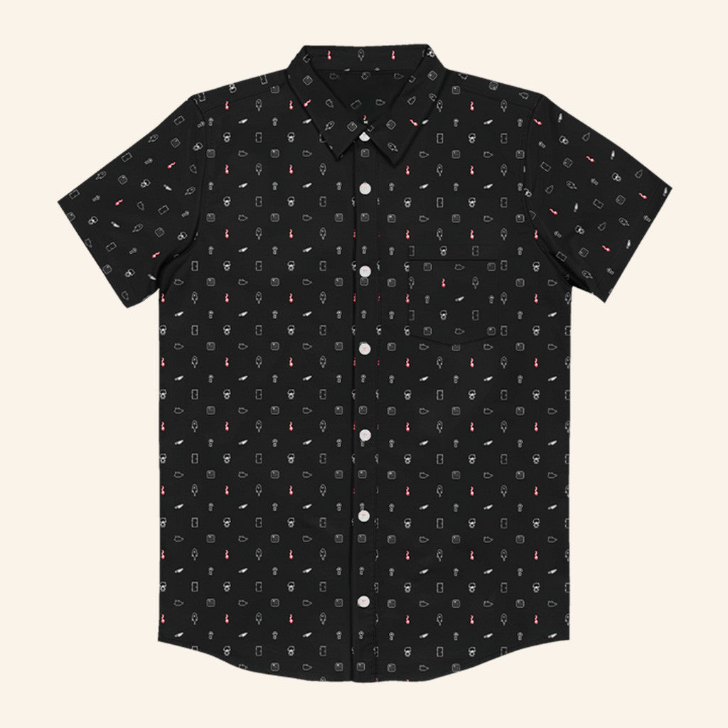 Homestar Runner Merch BLACK SPACE Button Up Shirt OMORI Shirt Gifts For Dad - WearandDecor – Moonbestprint