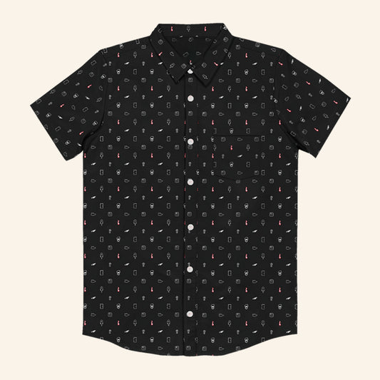 Homestar Runner Merch BLACK SPACE Button Up Shirt OMORI Shirt Gifts For Dad - WearandDecor – Moonbestprint