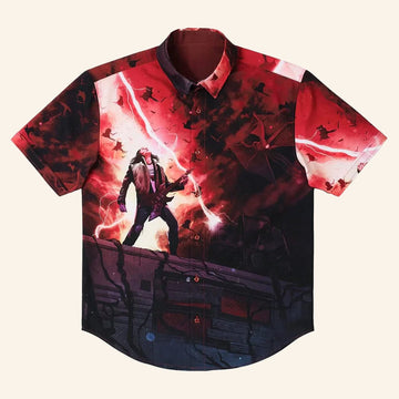 Stranger Things Merch Stranger Things x RSVLTS Most Metal Ever KUNUFLEX Button Up Shirt – Moonbestprint