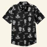 Misfits Merch Misfits Button Up Shirt Christmas Gifts For Rock Fans – Moonbestprint
