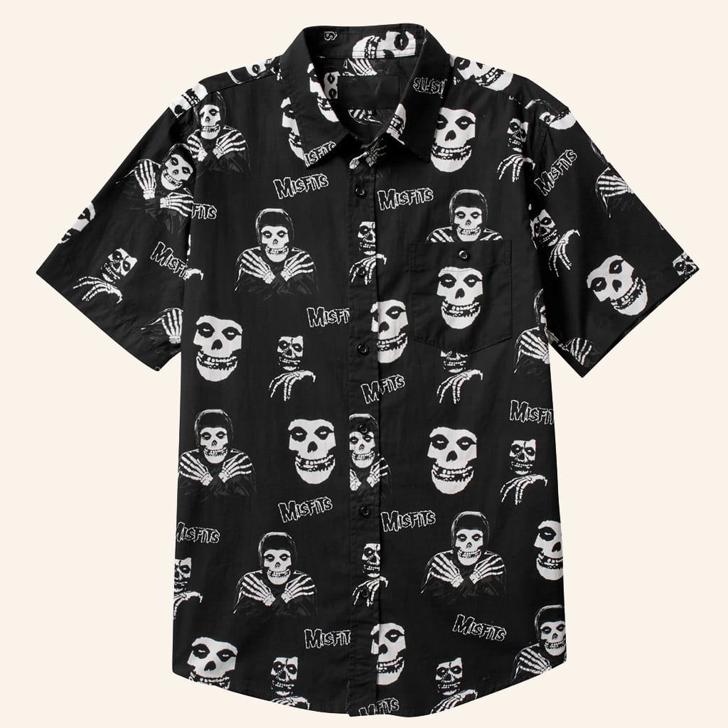 Misfits Merch Misfits Button Up Shirt Christmas Gifts For Rock Fans – Moonbestprint