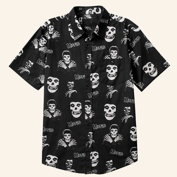Misfits Merch Misfits Button Up Shirt Christmas Gifts For Rock Fans – Moonbestprint