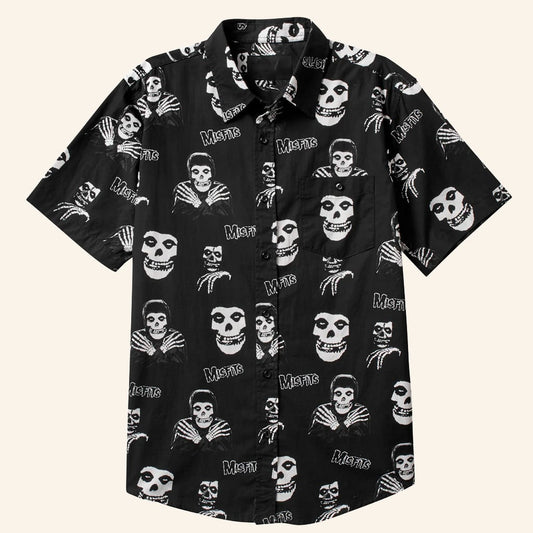 Misfits Merch Misfits Button Up Shirt Christmas Gifts For Rock Fans – Moonbestprint