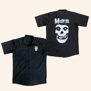 Misfits Merch Misfits Fiend Skull Button Up Shirt Best Gifts For Rock Lovers – Moonbestprint