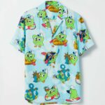 Duolingo Merch Captain Duo Button Up Shirt Unique Gifts For Husband - WearandDecor – Moonbestprint