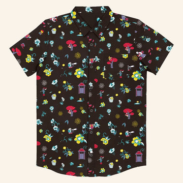Undertale Merch Underground Garden Button Up Shirt Best Gift For Video Game Lovers - WearandDecor – Moonbestprint