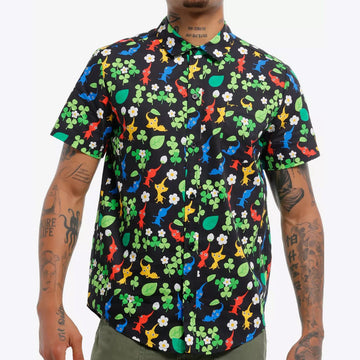 Pikmin Merch Pikmin Character Clover Button Up Shirt Presents For Game Lovers - WearandDecor – Moonbestprint