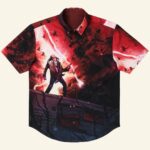 Stranger Things Eddie Munson Merch Stranger Things x RSVLTS Most Metal Ever Button Up Shirt - WearandDecor – Moonbestprint