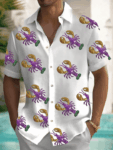Crawfish Mardi Gras Button Down New Orleans Holiday Clothing Hawaiian Mardi Gras Shirt – Moonbestprint