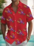 Crawfish Mardi Gras Button Down Shirt Mardi Gras Shirts Men's New Orleans Festival Clothing – Moonbestprint