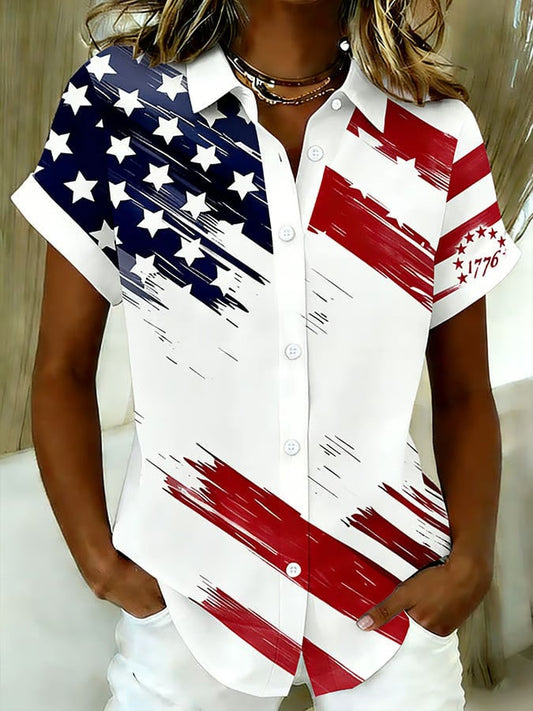 America 250th Anniversary Hawaiian Shirt USA Flag WoMen's Patriotic Shirts Gifts For Mom – Moonbestprint