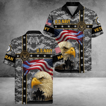 US Navy 250Th Years Of Service Hawaiian Shirt America Land Of The Free Gifts For Her – Moonbestprint