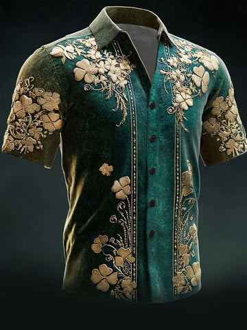 Vintage Saint Patrick's Day Hawaiian Shirt Irish Holiday St Patrick's Day Button Down Shirt – Moonbestprint