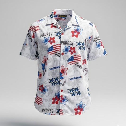2026 San Diego Padres Patriotic Hawaiian Shirt Giveaway Birthday Gifts For Friends – Moonbestprint