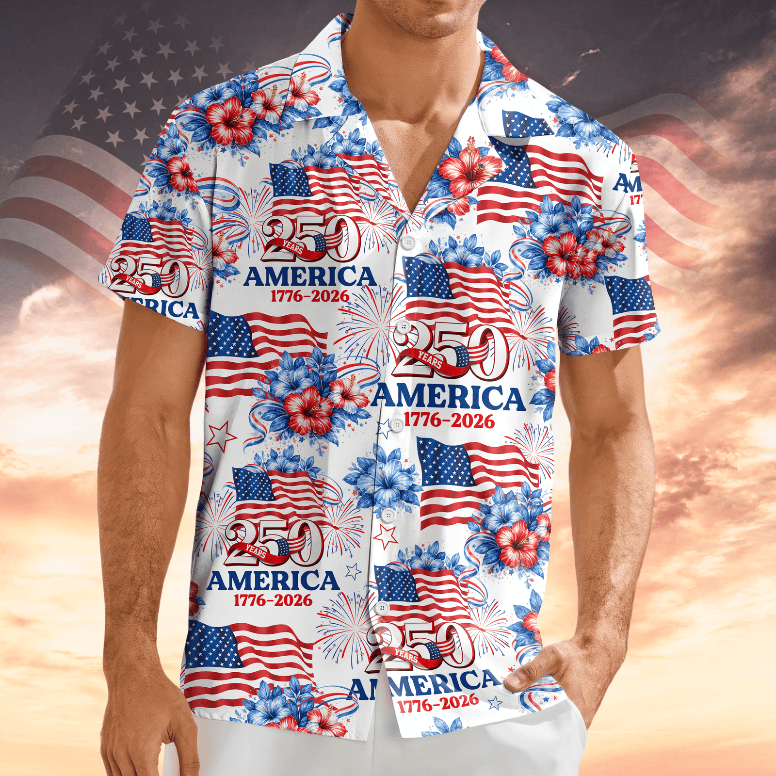 250 Years America 1776-2026 Patriotic Hawaii Shirt America 250 Merchandise Gifts For Patriotic Dad – Moonbestprint