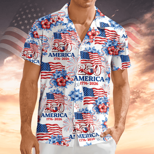 250 Years America 1776-2026 Patriotic Hawaii Shirt America 250 Merchandise Gifts For Patriotic Dad – Moonbestprint