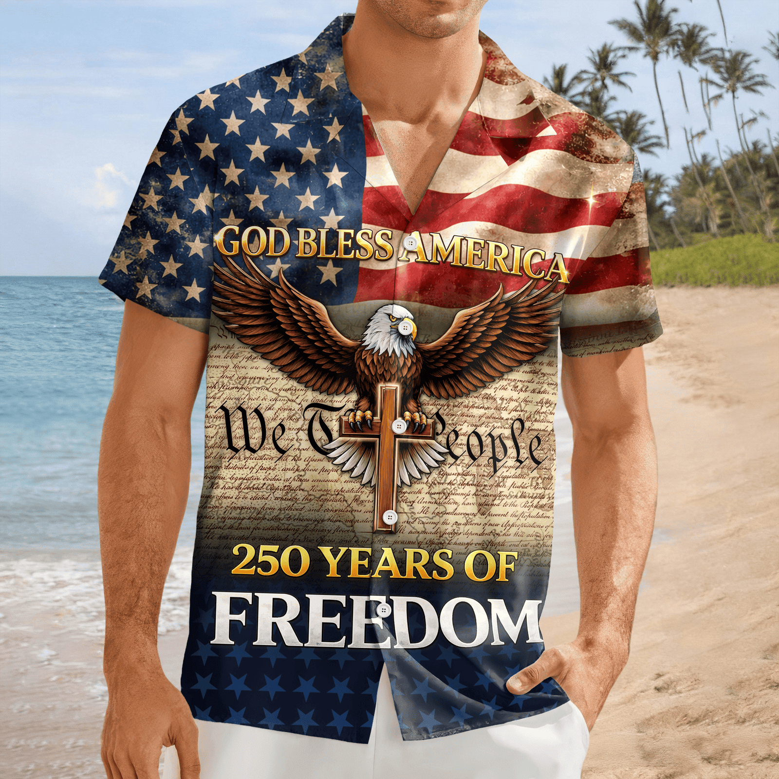 God Bless America - America 250 Years Of Freedom Hawaii Shirt America 250 Merchandise Patriotic Presents – Moonbestprint