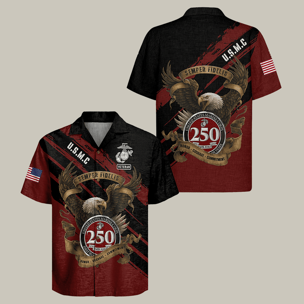 Eagle US Marines 250th Anniversary Hawaiian Shirt Semper Fidelis Shirt Marine Corps Present – Moonbestprint