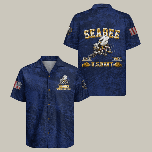 US Navy Seabees 250th Years Of Service Hawaiian Shirt We Build We Fight Shirt Patriotic Navy – Moonbestprint