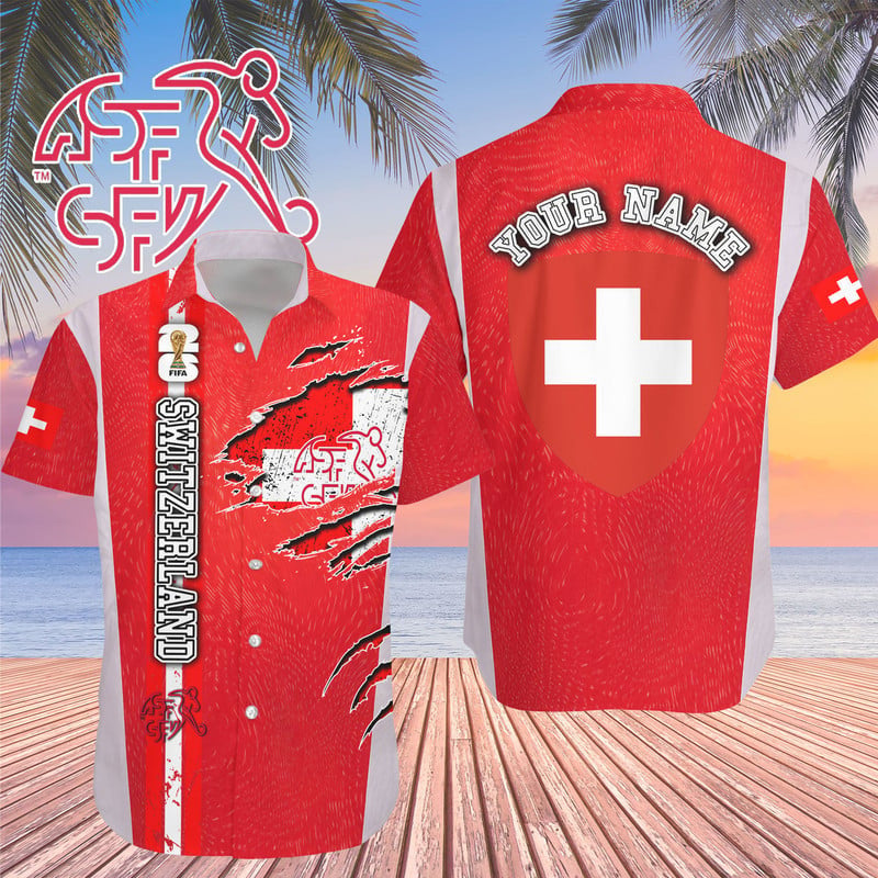 Custom Name Switzerland World Cup 2026 Graphic Hawaiian Shirt for Soccer Fans – Moonbestprint