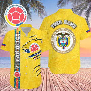 Custom Name Colombia World Cup 2026 Graphic Hawaiian Shirt for Soccer Fans – Moonbestprint