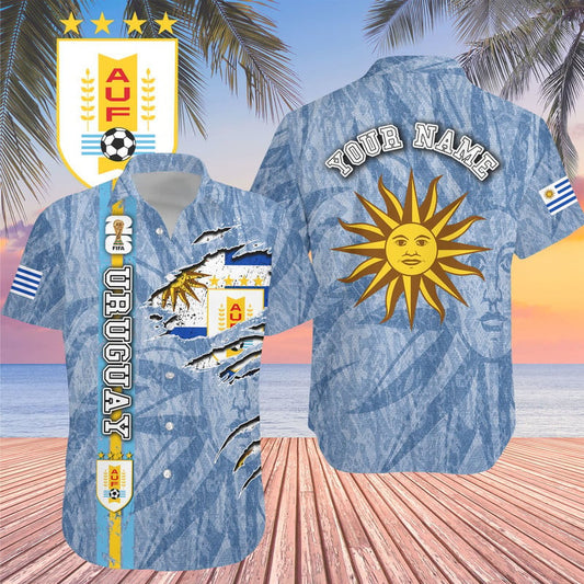 Custom Name Uruguay World Cup 2026 Graphic Hawaiian Shirt for Soccer Fans – Moonbestprint