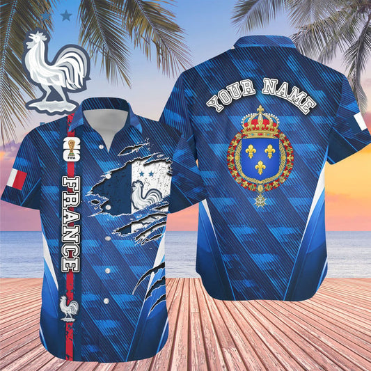 Custom Name France World Cup 2026 Graphic Hawaiian Shirt for Soccer Fans – Moonbestprint