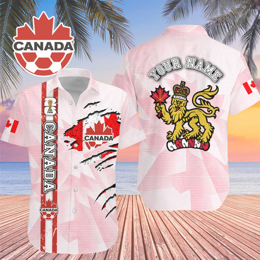 Custom Name Canada World Cup 2026 Graphic Hawaiian Shirt for Soccer Fans – Moonbestprint