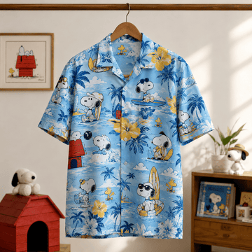 Snoopy Fun Print Hawaiian Shirt