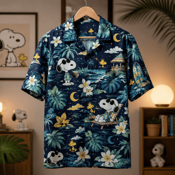 Snoopy Moonlit Paradise Hawaiian Shirt