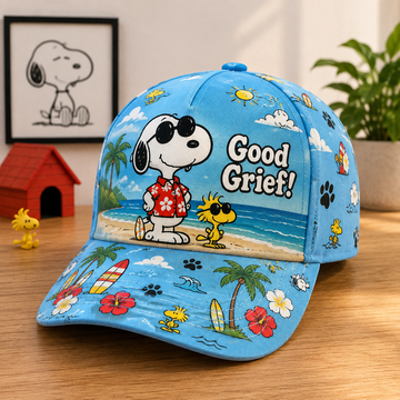 Snoopy Good Grief Tropical Beach 3D Cap