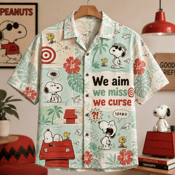 Snoopy Missed Again Tropical Hawaiian Shirt
